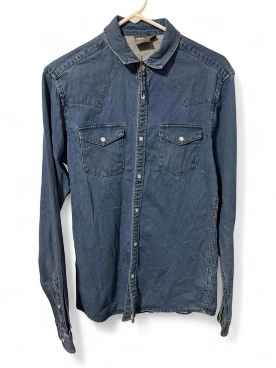 ASOS Tops - ASOS Women's Denim Button-Down Shirt in Navy Blue